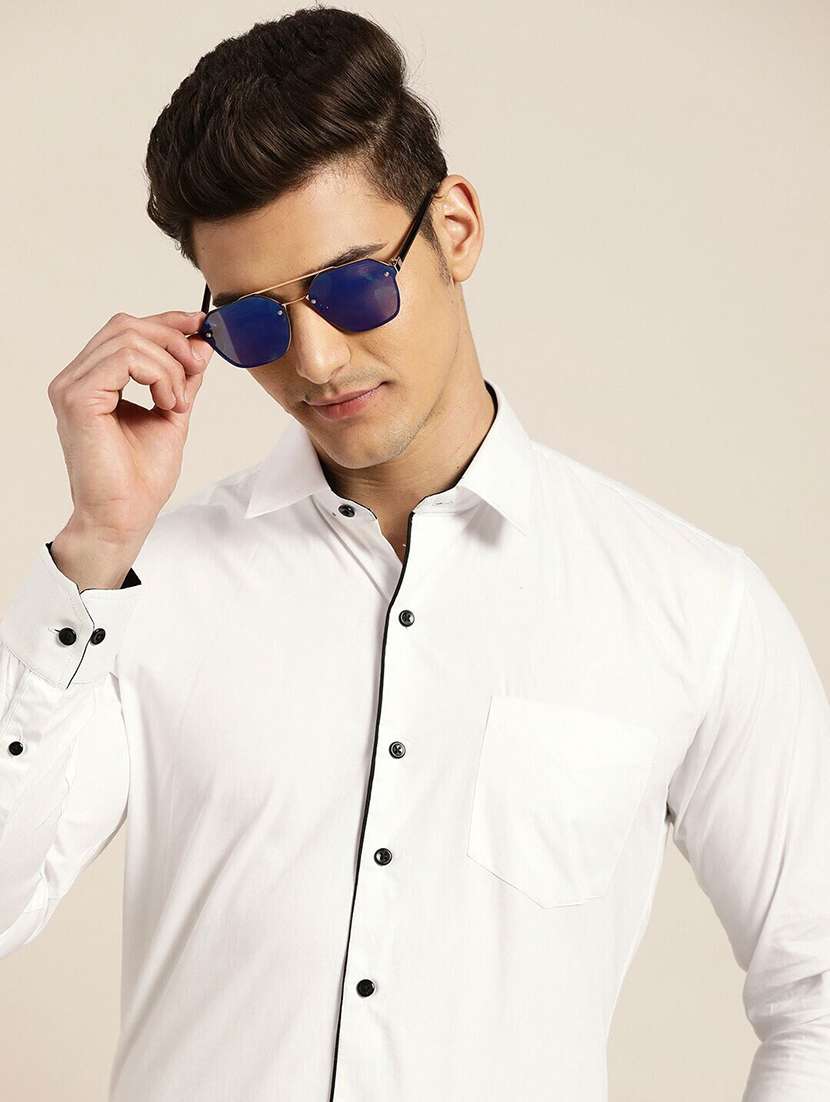 men solid collared long sleeve shirt - 22038895 -  Standard Image - 2