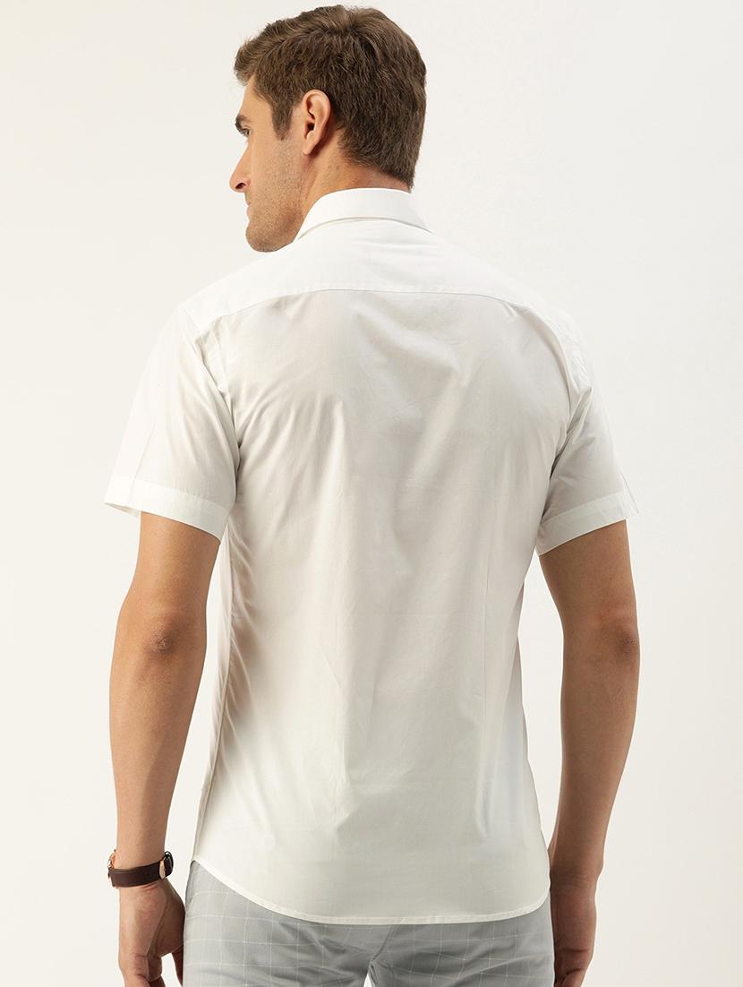 men solid collared short sleeve regular fit shirt - 22038897 - Standard Image - 2