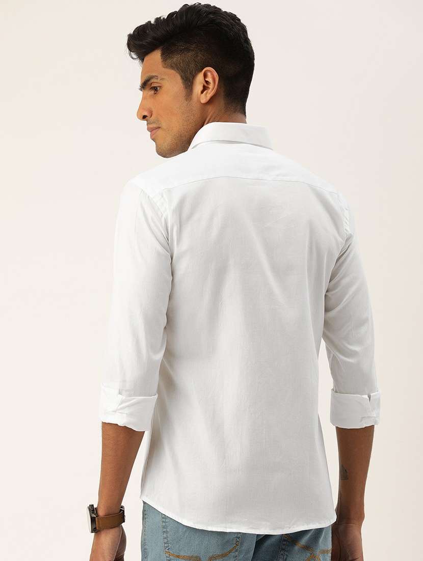 men solid collared long sleeve regular fit shirt - 22038901 - Standard Image - 2