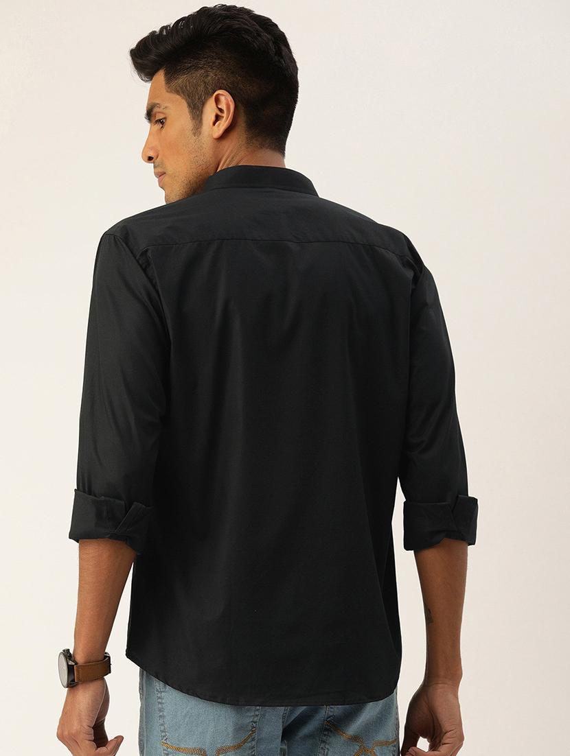 men solid collared long sleeve regular fit shirt - 22038902 - Standard Image - 2