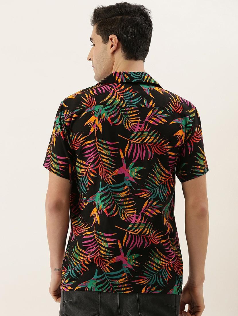 men printed cuban collared short sleeve shirt - 22038907 - Standard Image - 2