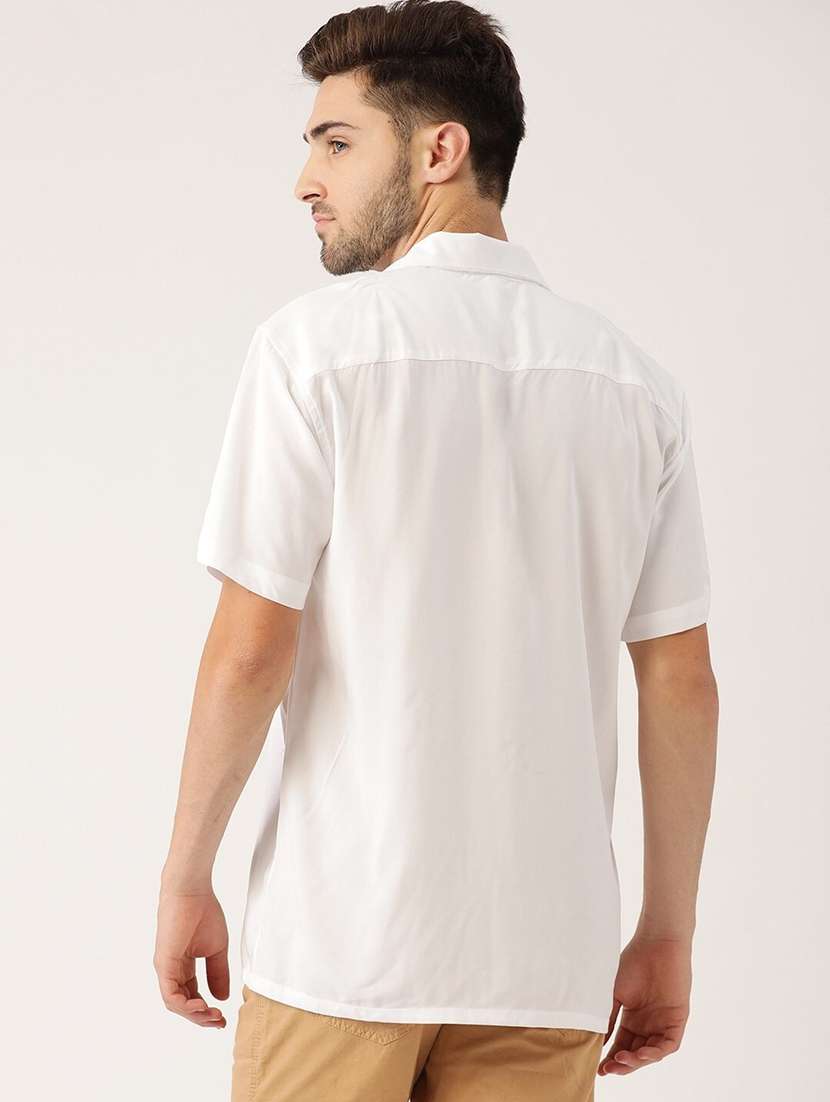 men solid cuban collared short sleeve loose fit shirt - 22038918 -  Standard Image - 2