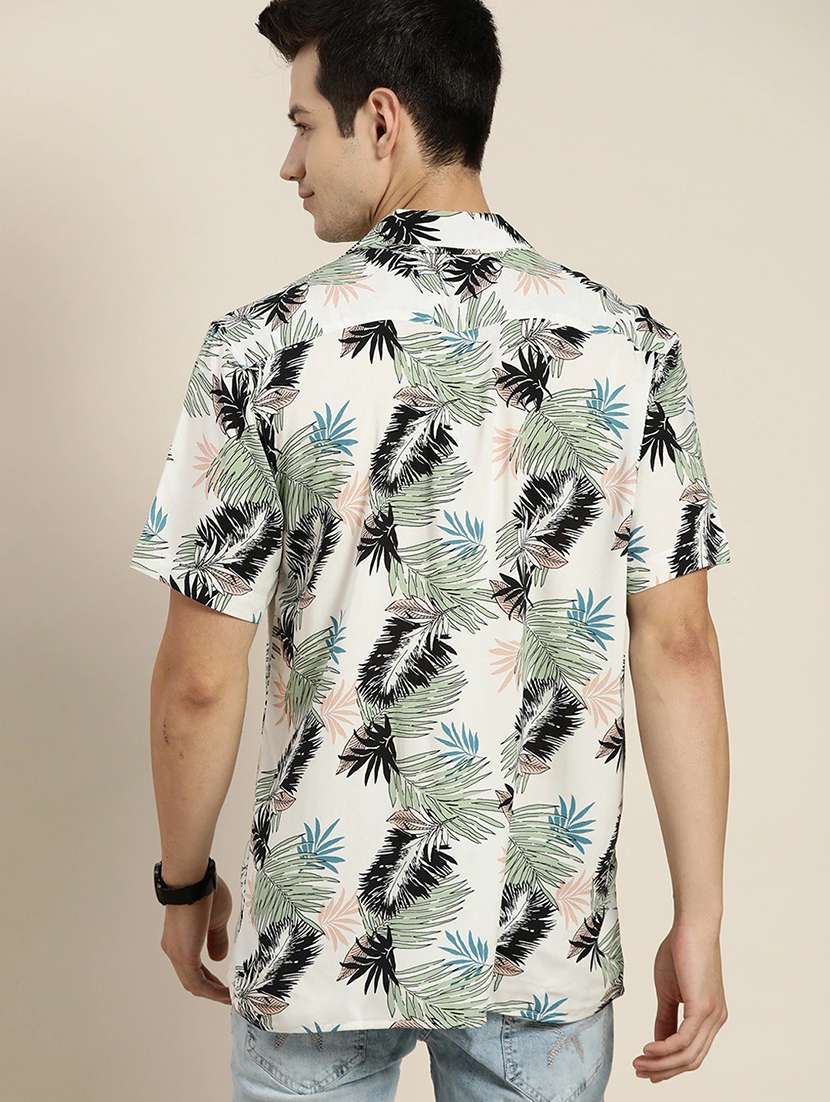 men printed cuban collared short sleeve loose fit shirt - 22038925 -  Standard Image - 2