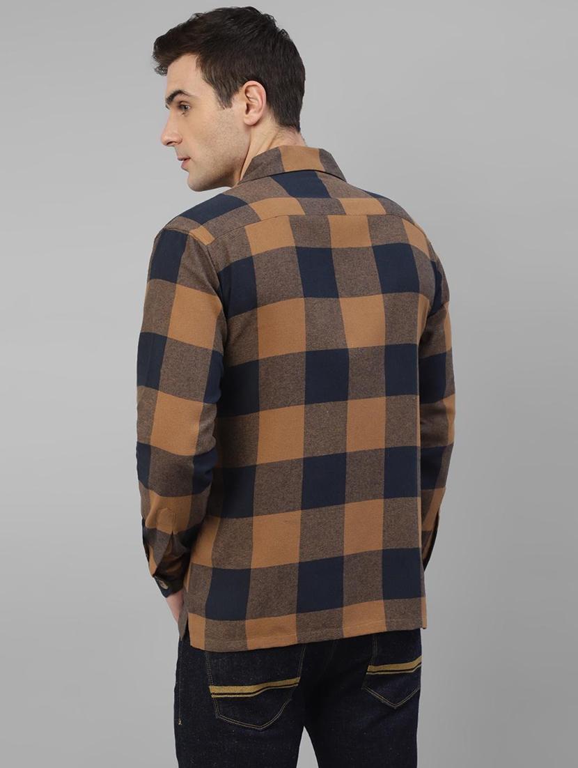 men checkered cuban collared long sleeve shirt - 22038970 - Standard Image - 2