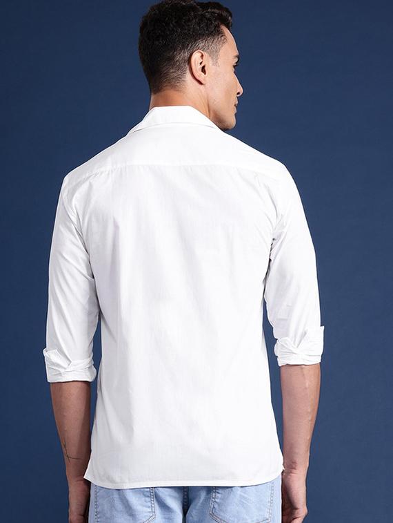 men solid cuban collared long sleeve shirt - 22038997 - Standard Image - 2