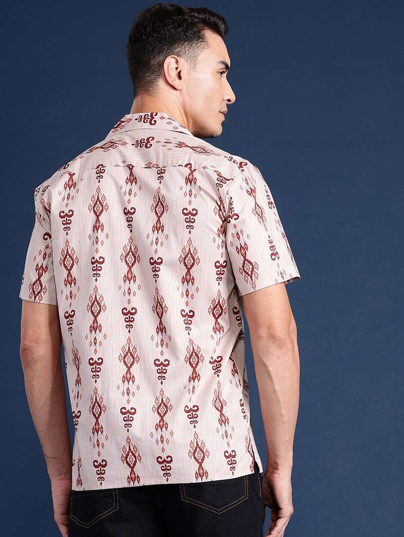 men printed cuban collared long sleeve shirt - 22039003 -  Standard Image - 2