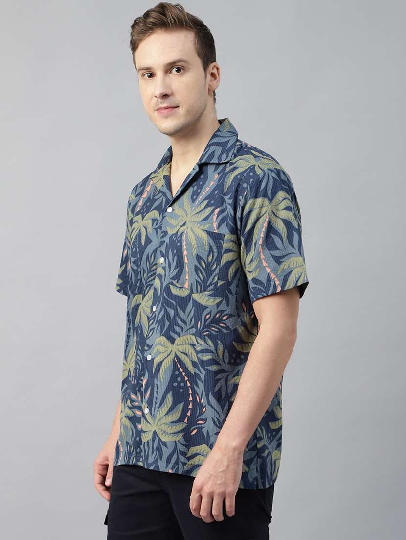 men printed cuban collared short sleeve shirt - 22039013 -  Standard Image - 2