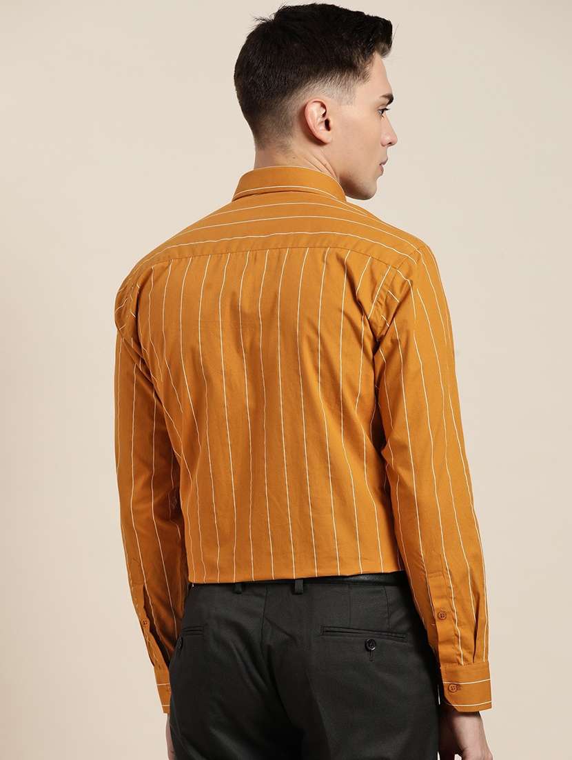 men striped collared long sleeve shirt - 22039023 -  Standard Image - 2