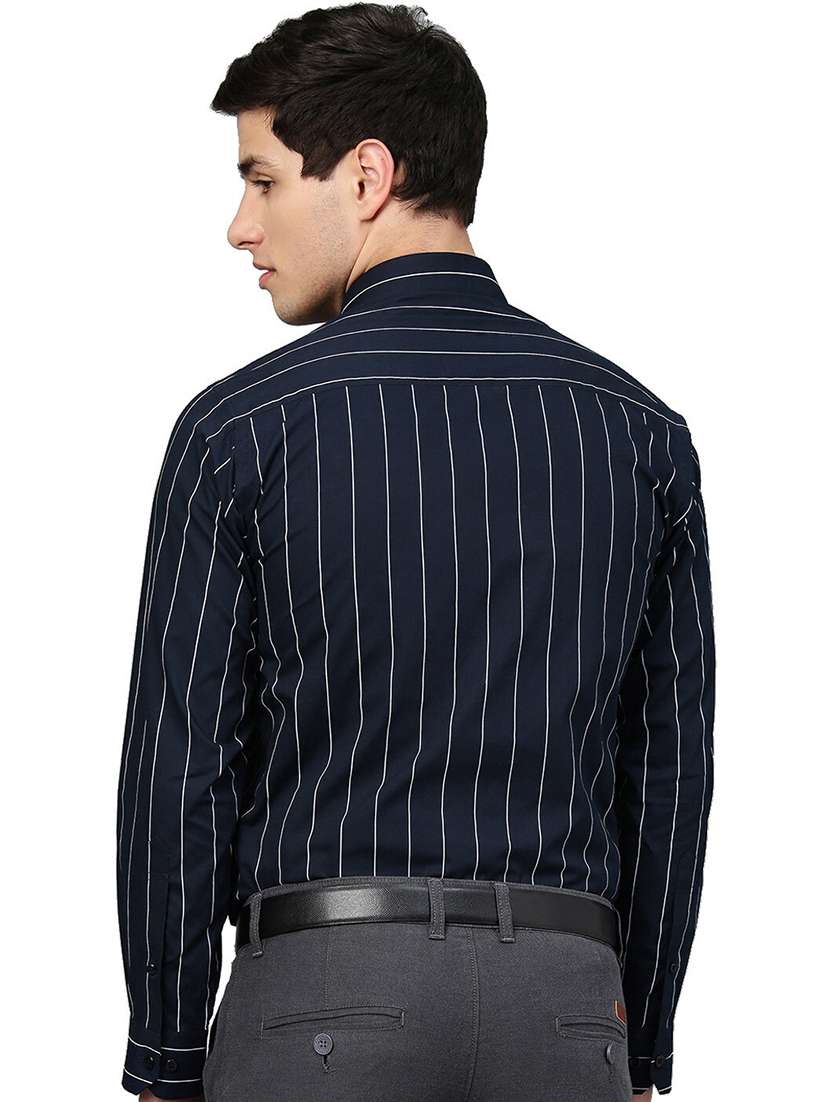 men striped collared long sleeve shirt - 22039024 -  Standard Image - 2