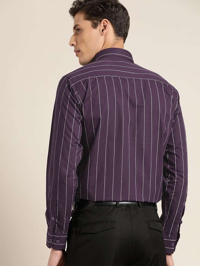 men striped collared long sleeve shirt - 22039032 -  Standard Image - 2