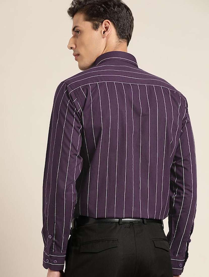 men striped collared long sleeve shirt - 22039033 -  Standard Image - 2