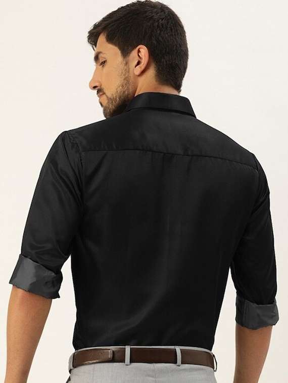 men solid collared long sleeve shirt - 22039038 -  Standard Image - 2