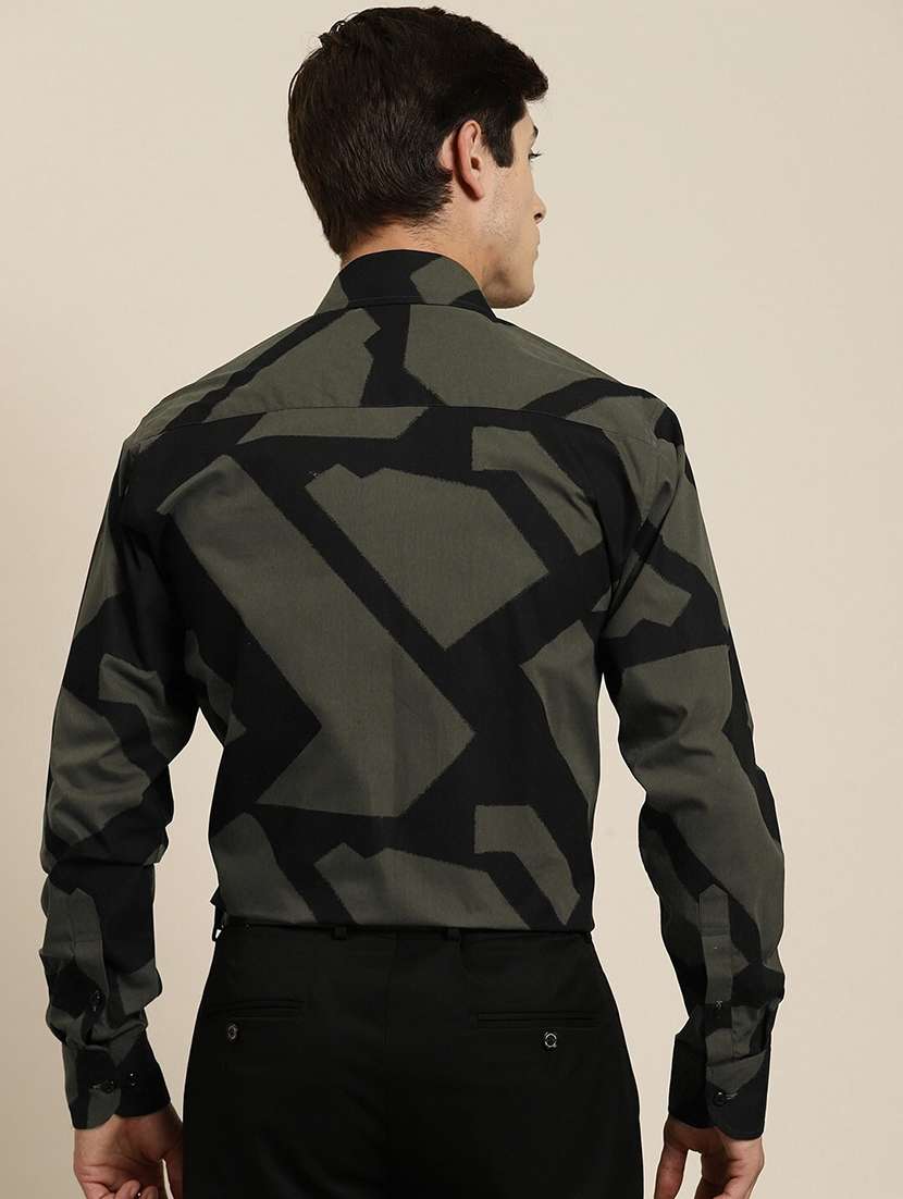men printed collared long sleeve shirt - 22039044 -  Standard Image - 2