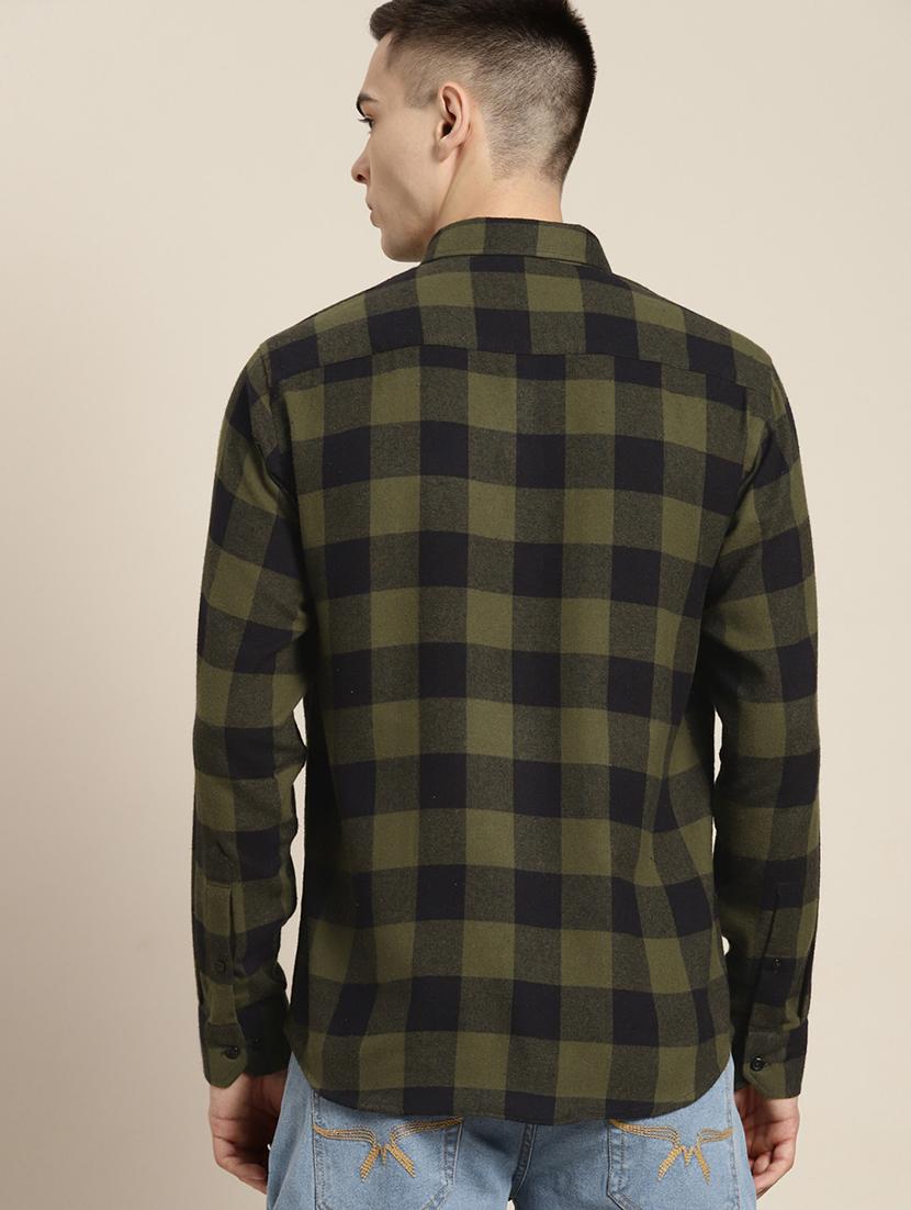 men checkered collared long sleeve shirt - 22039063 - Standard Image - 2