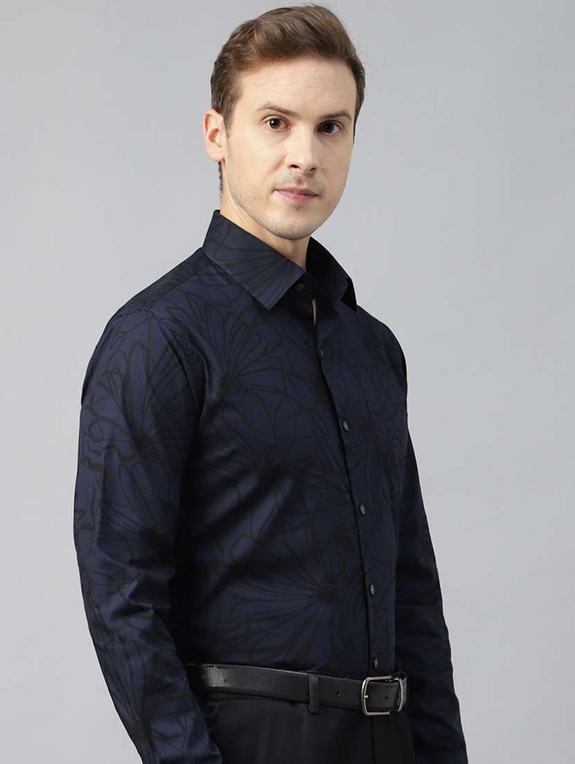 men printed collared long sleeve shirt - 22039064 -  Standard Image - 2