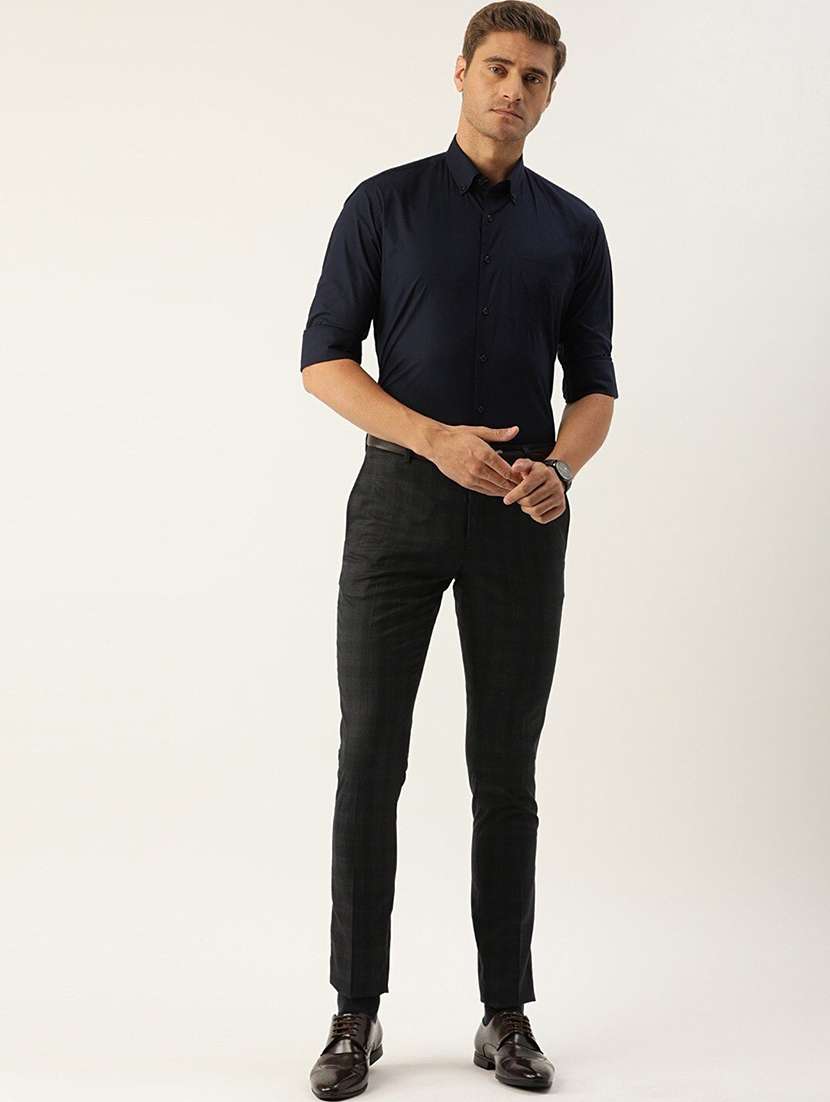 men solid collared long sleeve shirt - 22039068 -  Standard Image - 2