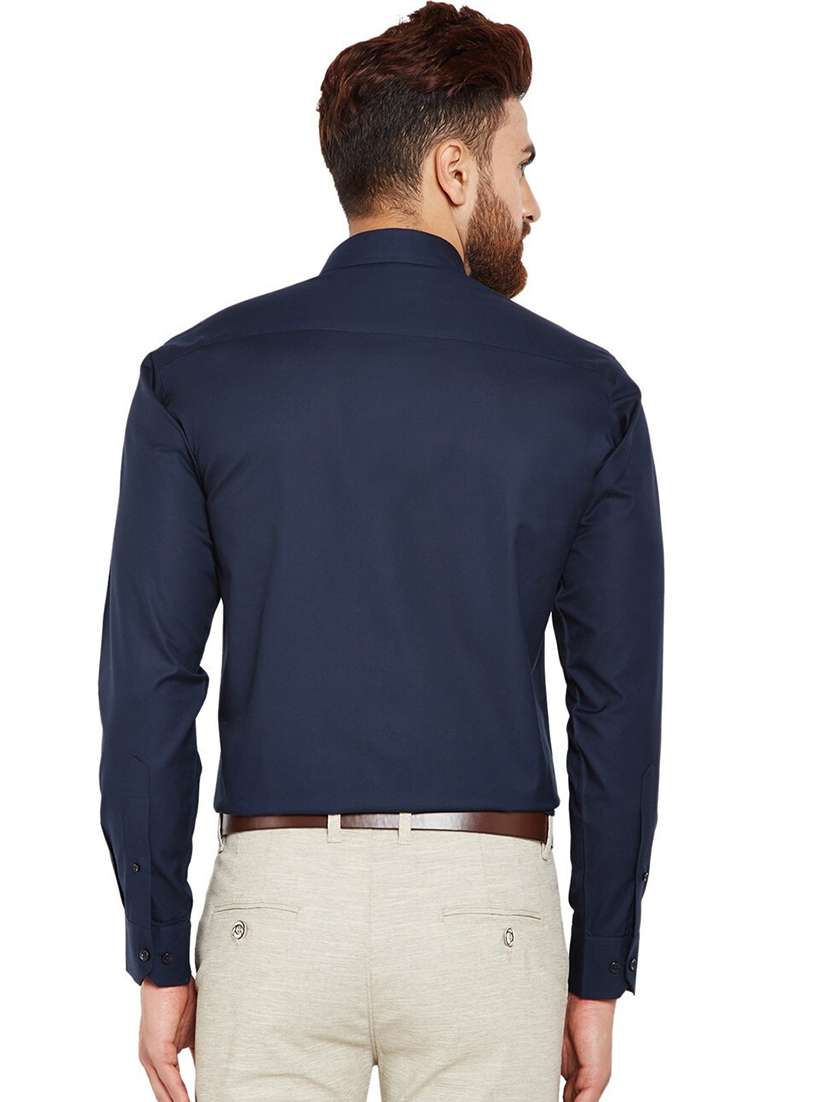 men solid collared long sleeve shirt - 22039074 - Standard Image - 2