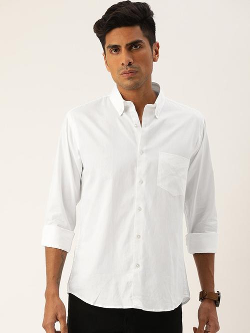 men solid collared long sleeve regular fit shirt - 22039075 - Standard Image - 0