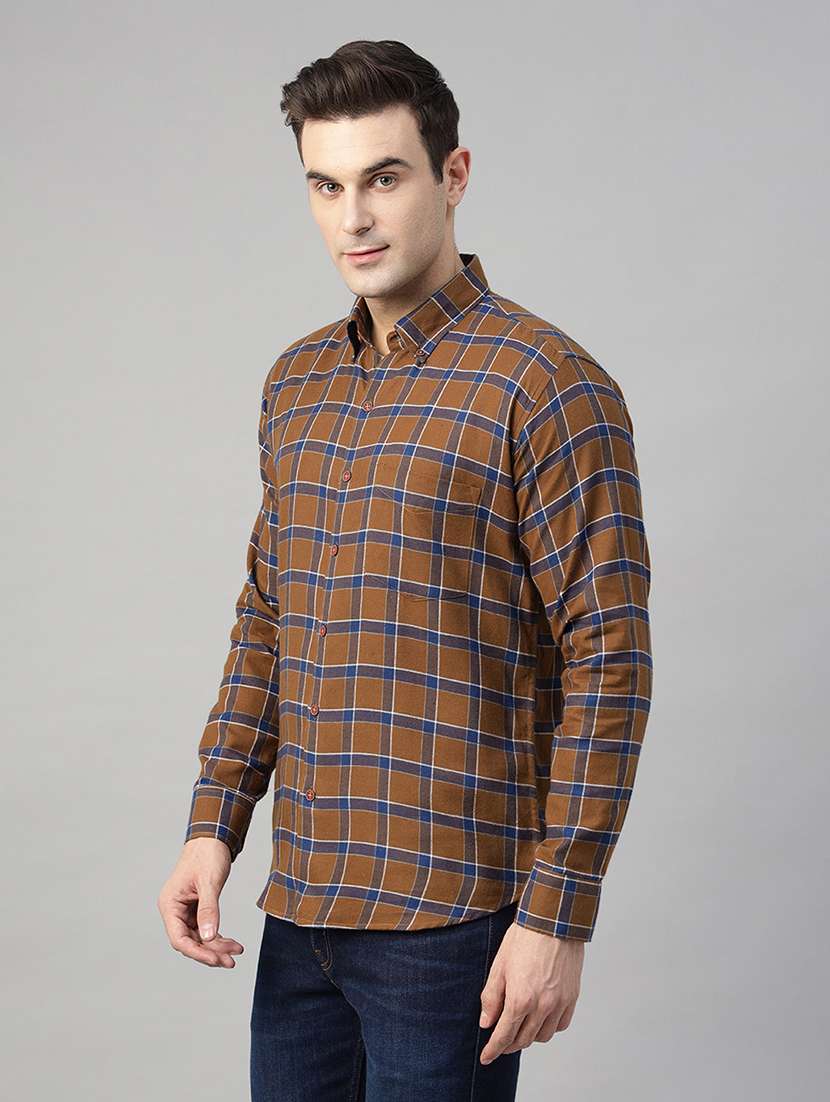 men checkered long sleeve slim fit casual shirt - 22039086 -  Standard Image - 2