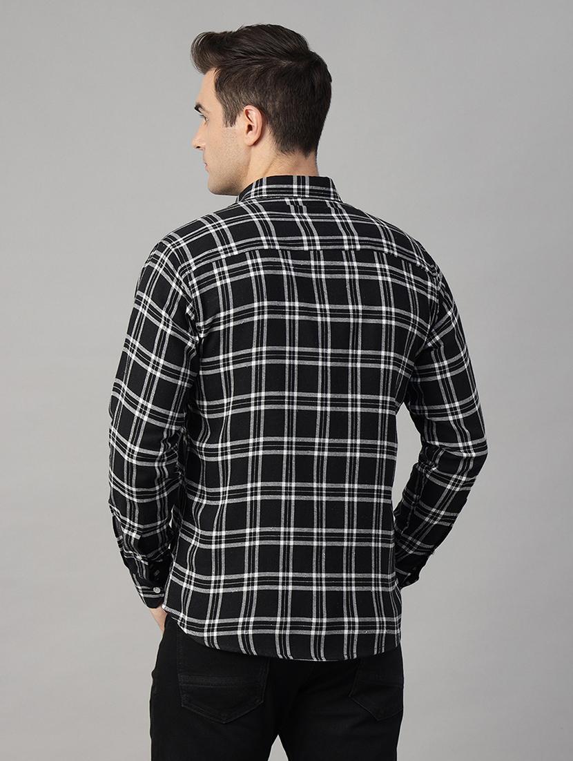 men checkered long sleeve slim fit casual shirt - 22039087 - Standard Image - 2