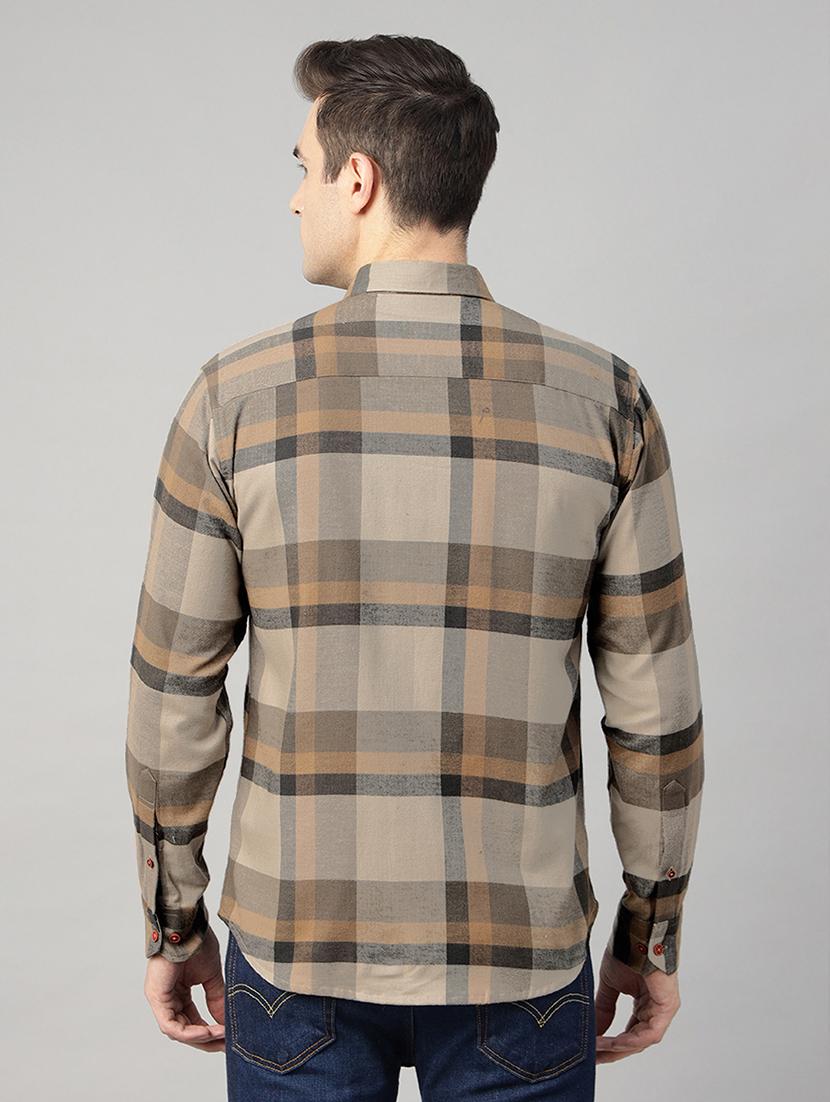 men checkered long sleeve slim fit casual shirt - 22039088 - Standard Image - 2