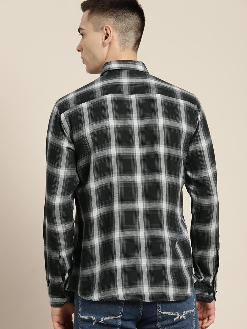 men checkered long sleeve slim fit casual shirt - 22039089 - Standard Image - 2