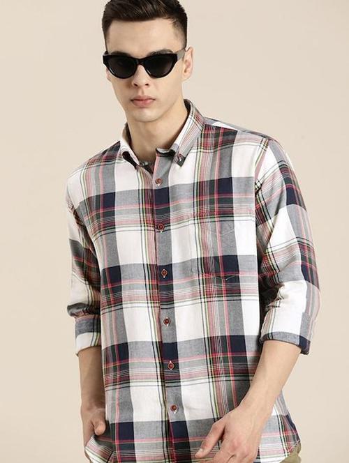 men checkered long sleeve slim fit casual shirt - 22039093 -  Standard Image - 0