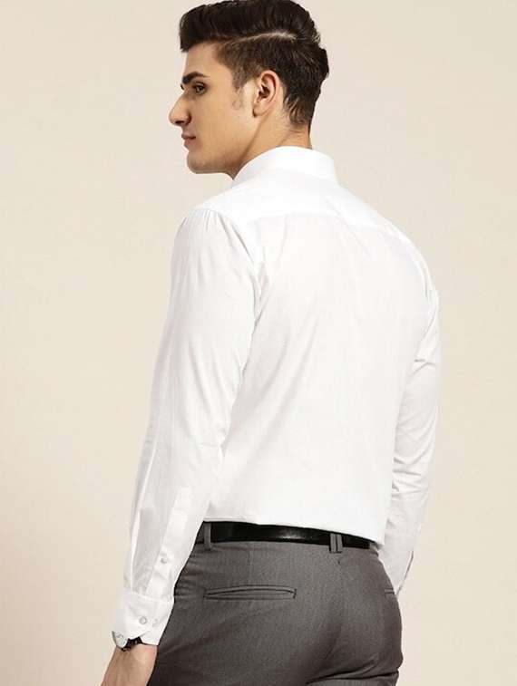 men solid collared long sleeve regular fit shirt - 22039113 - Standard Image - 2
