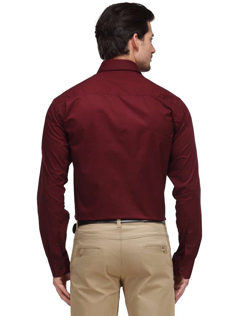 men solid collared long sleeve regular fit shirt - 22039114 -  Standard Image - 2