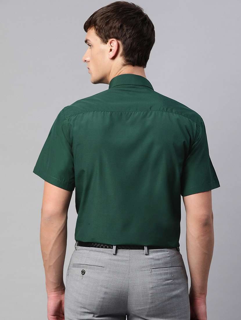 men solid collared short sleeve shirt - 22039116 -  Standard Image - 2