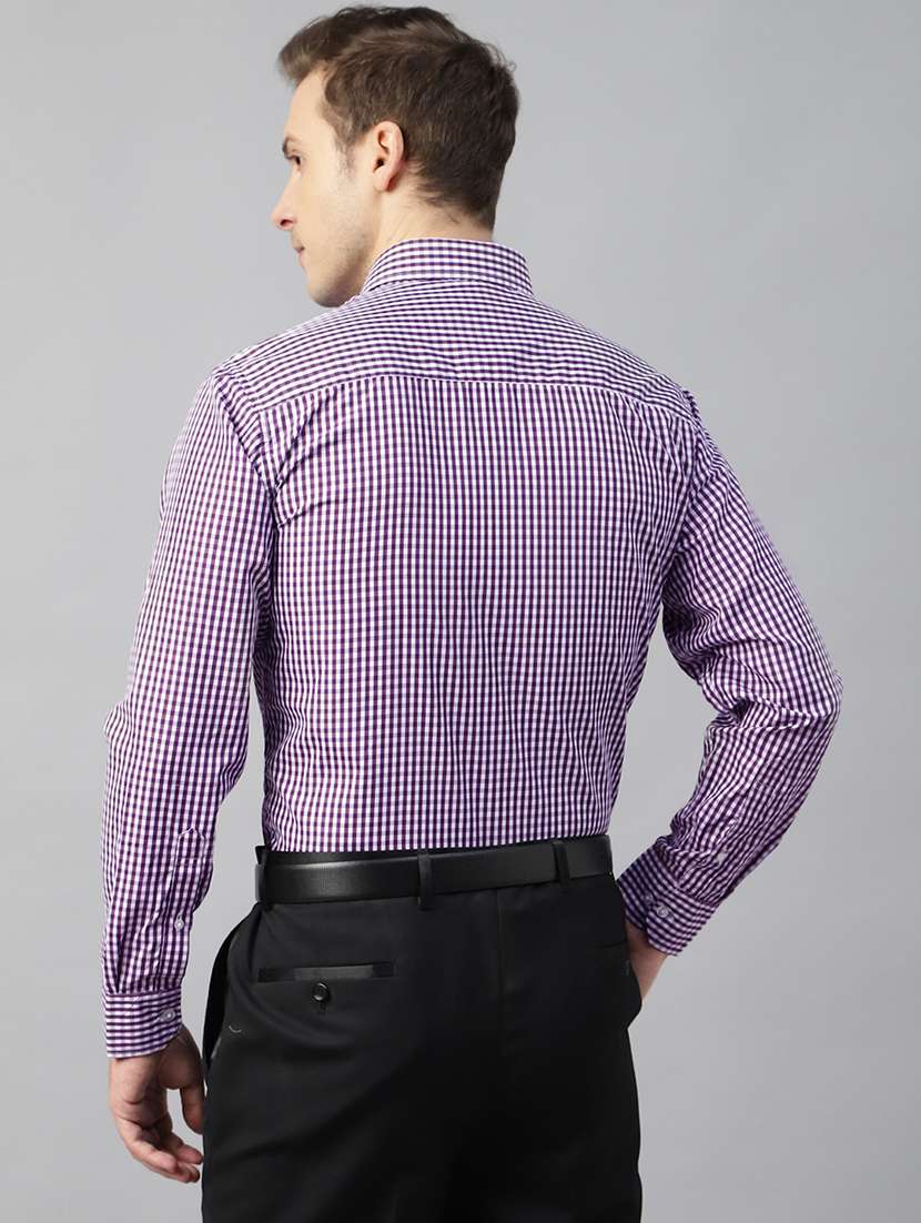 men checkered collared long sleeve shirt - 22039135 -  Standard Image - 2