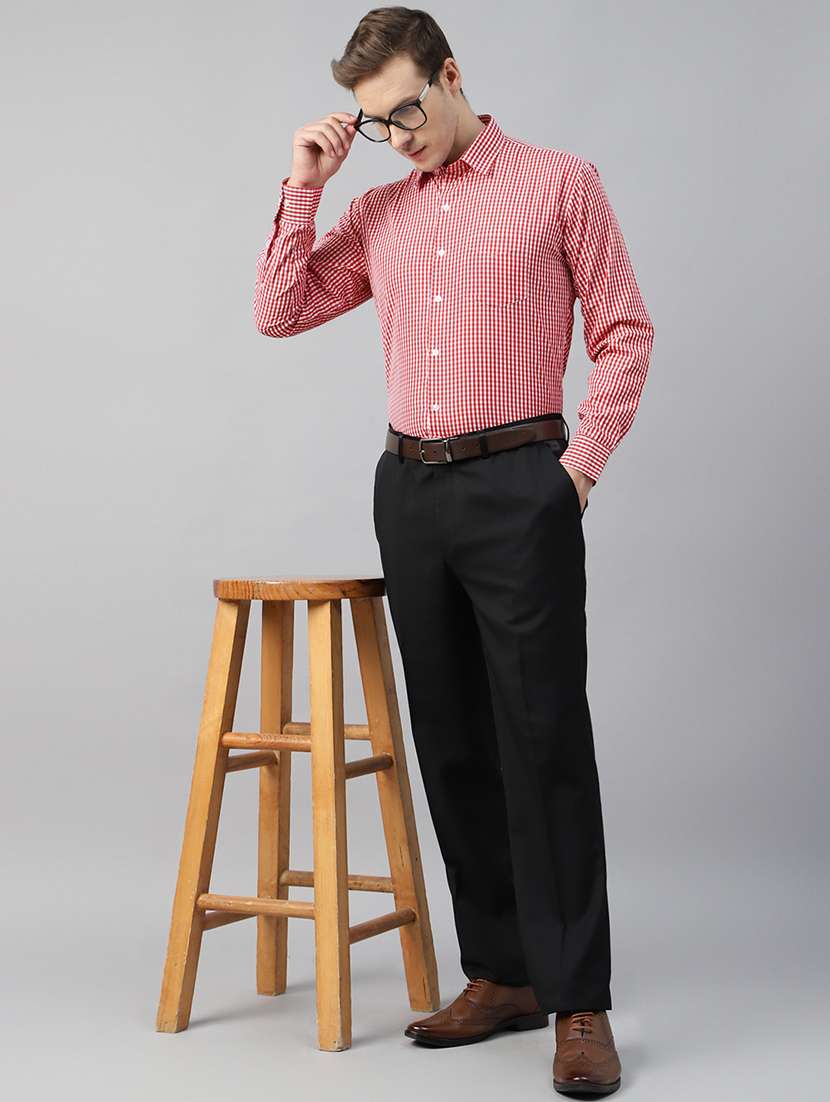 men checkered collared long sleeve shirt - 22039136 -  Standard Image - 2