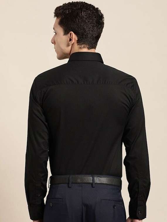 men solid collared long sleeve regular fit shirt - 22039169 -  Standard Image - 2