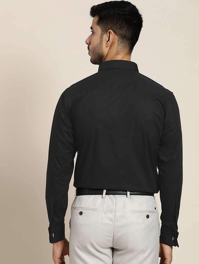 men solid collared long sleeve regular fit shirt - 22039174 -  Standard Image - 2