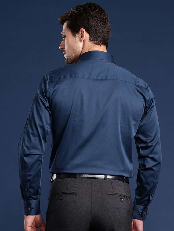 men solid collared long sleeve regular fit shirt - 22039176 -  Standard Image - 2