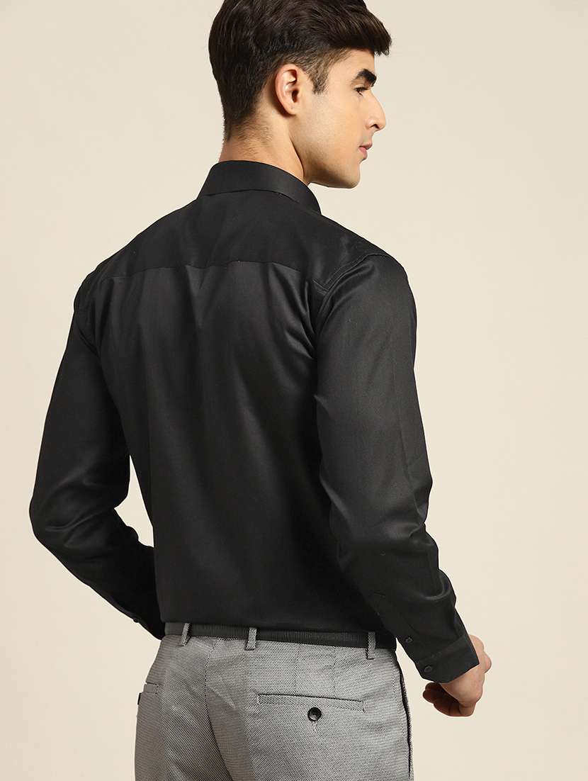 men solid collared long sleeve regular fit shirt - 22039178 -  Standard Image - 2