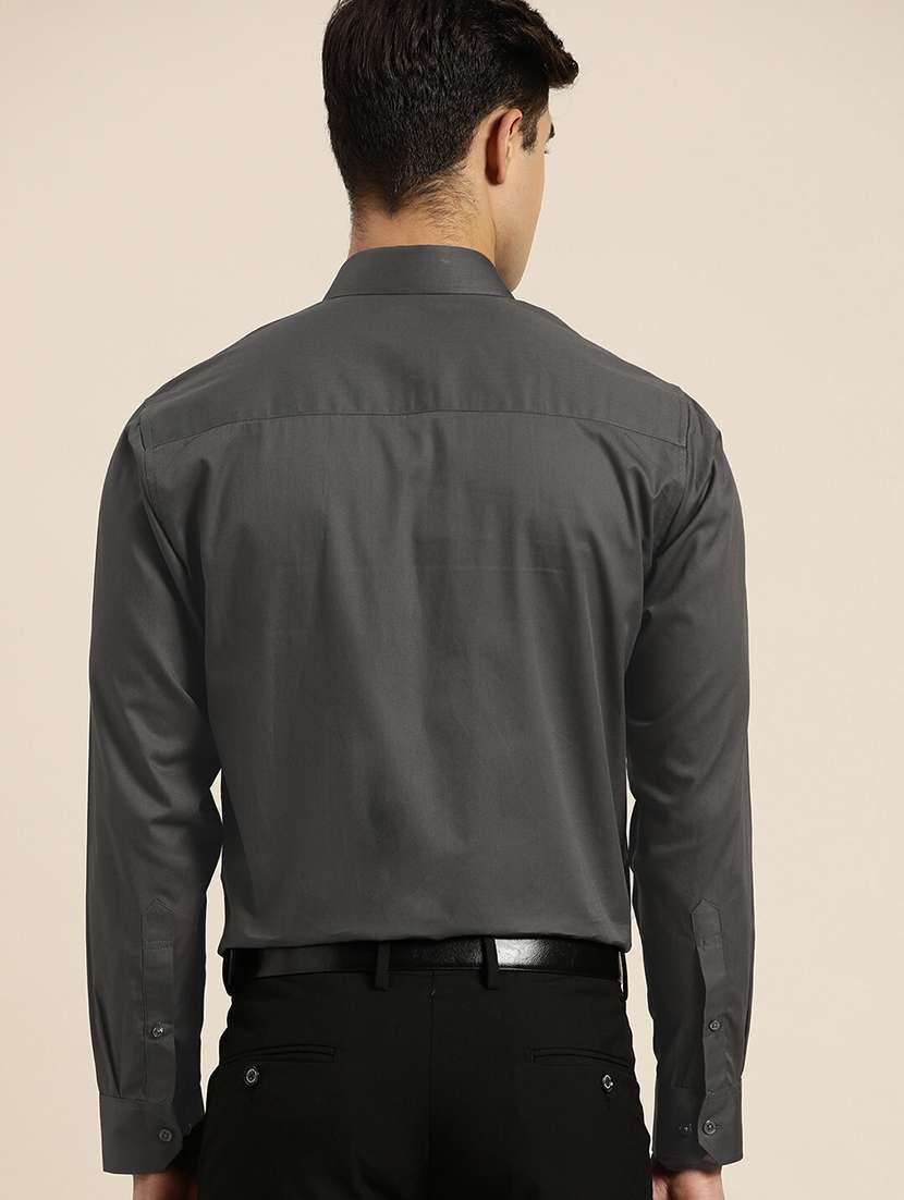 men solid collared long sleeve regular fit shirt - 22039179 -  Standard Image - 2