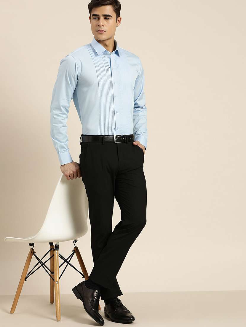 men solid collared long sleeve regular fit shirt - 22039180 -  Standard Image - 2