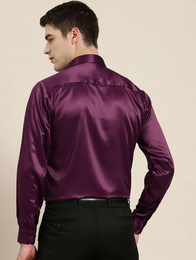 men solid collared long sleeve regular fit shirt - 22039183 -  Standard Image - 2