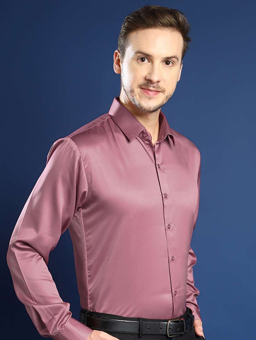 men solid collared long sleeve regular fit shirt - 22039190 -  Standard Image - 2