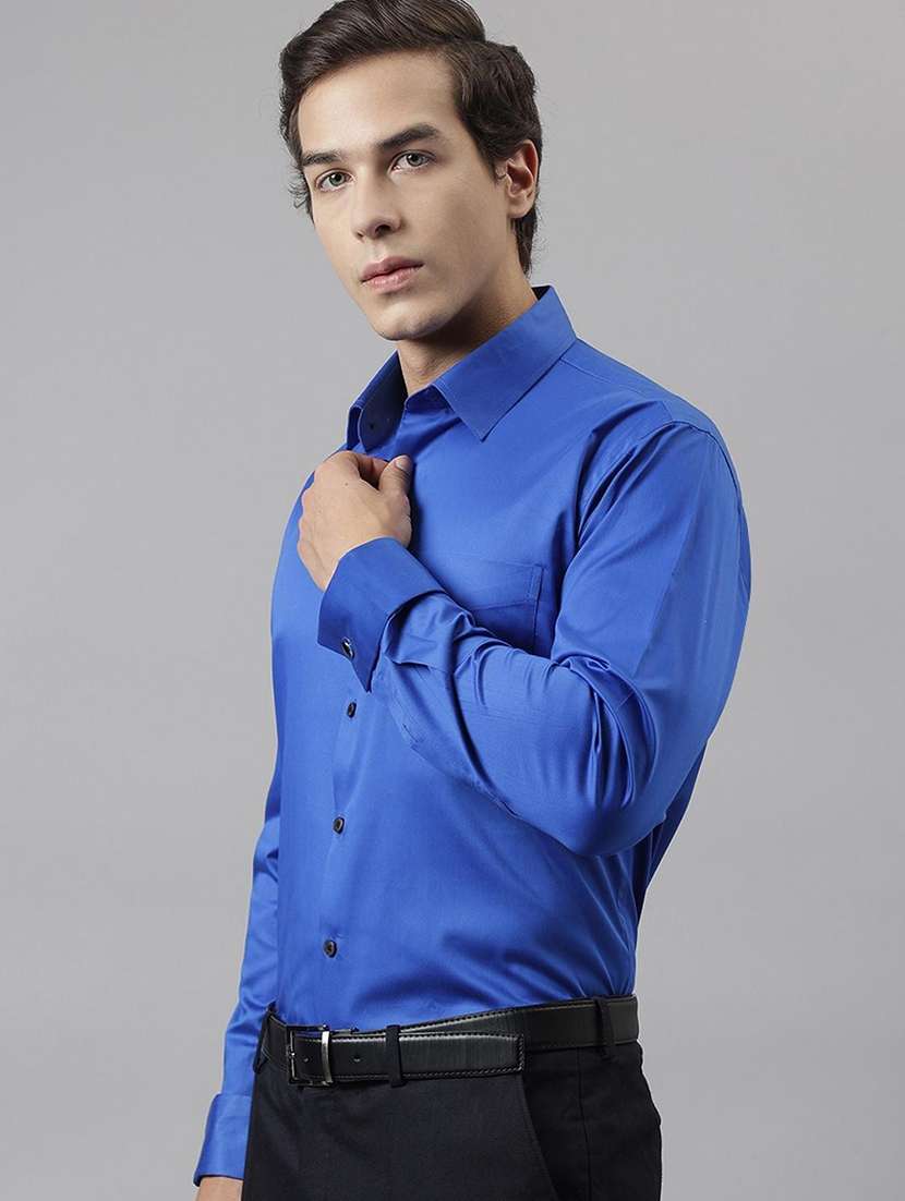 men solid collared long sleeve regular fit shirt - 22039206 -  Standard Image - 2