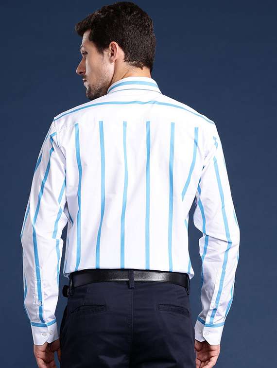 men striped collared long sleeve regular fit shirt - 22039227 -  Standard Image - 2