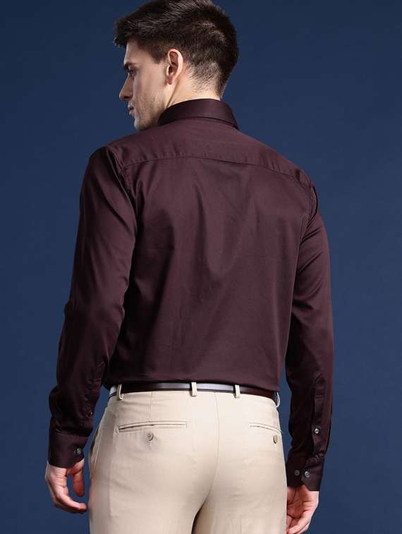 men solid collared long sleeve regular fit shirt - 22039232 -  Standard Image - 2