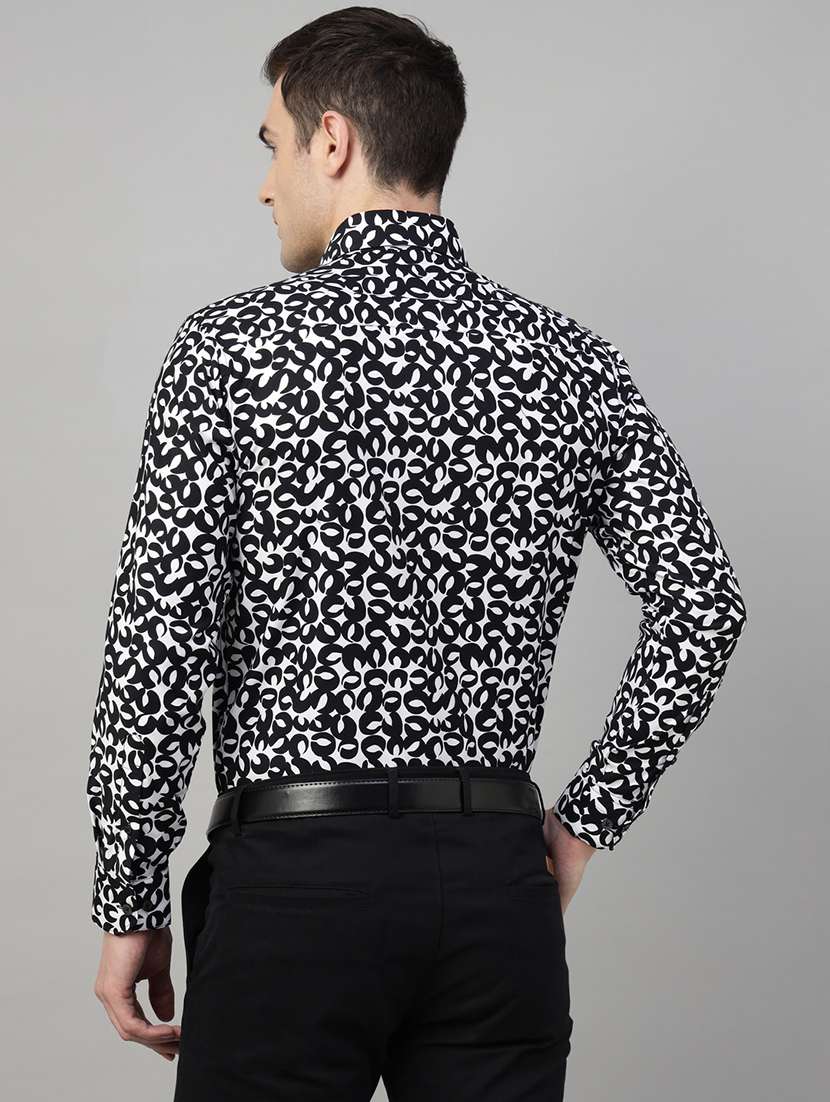 men printed collared long sleeve regular fit shirt - 22039239 -  Standard Image - 2