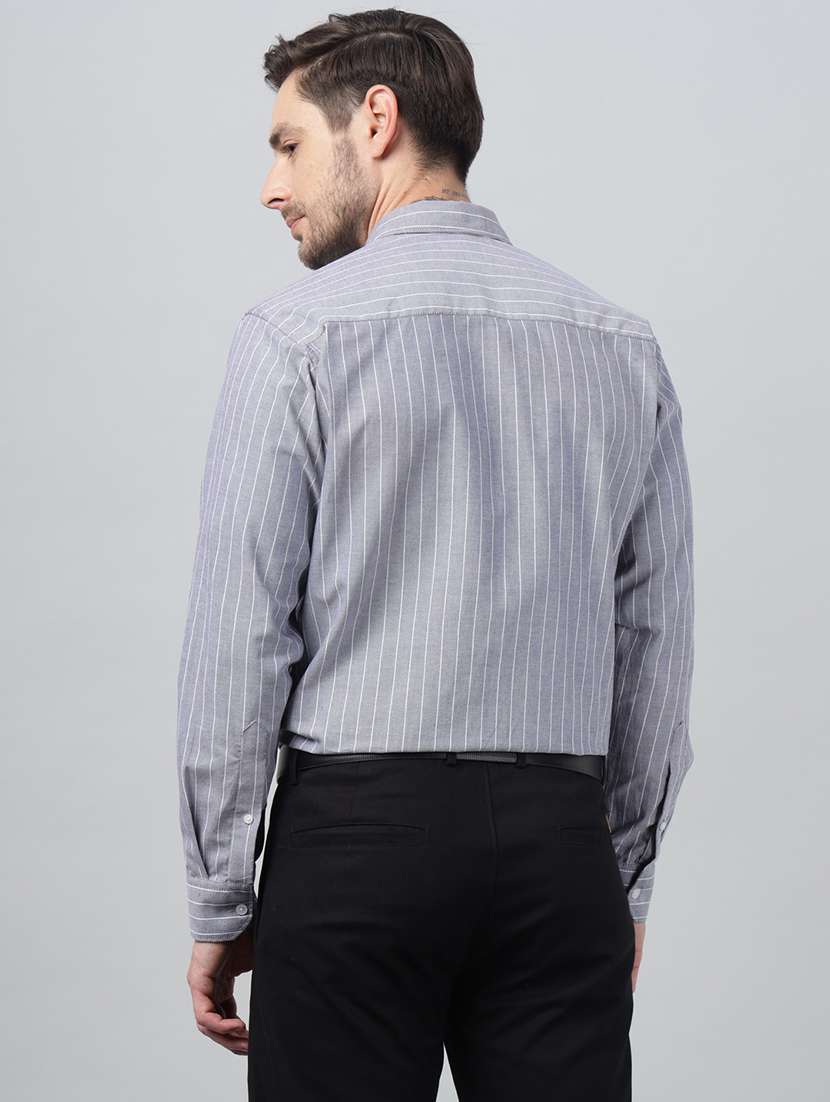 men striped collared long sleeve regular fit shirt - 22039248 -  Standard Image - 2