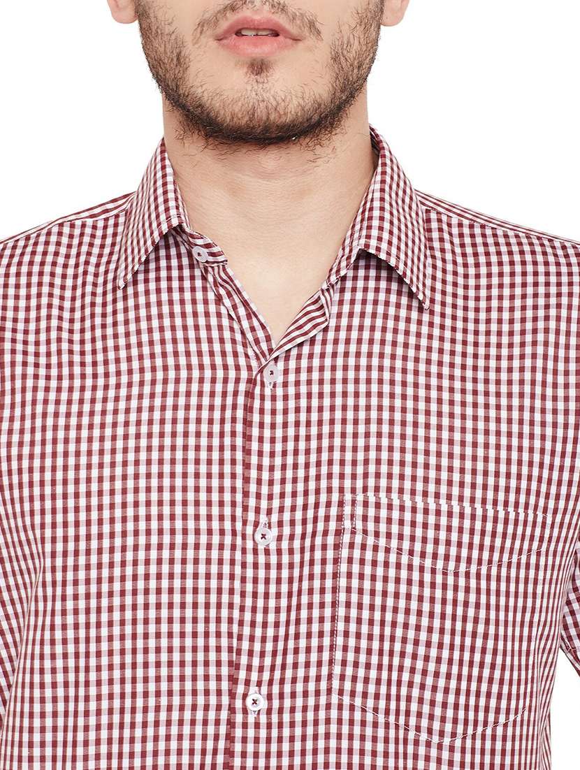 men checkered collared short sleeve shirt - 22039255 -  Standard Image - 2