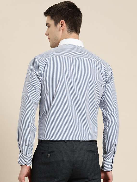 men striped collared long sleeve shirt - 22039258 -  Standard Image - 2