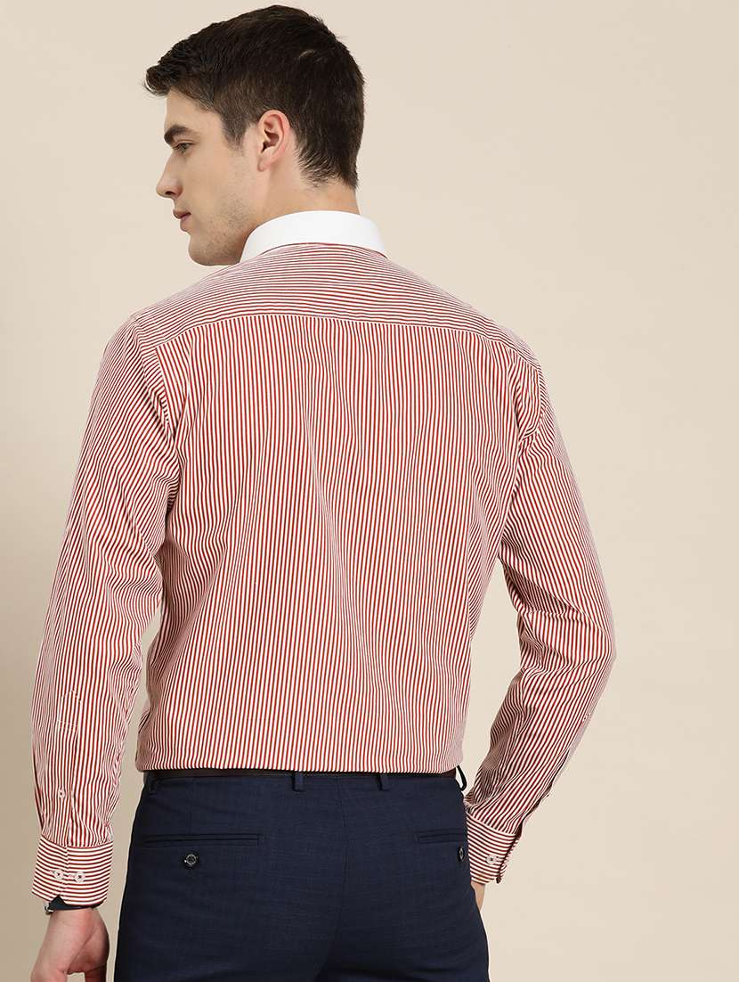 men striped collared long sleeve shirt - 22039259 -  Standard Image - 2