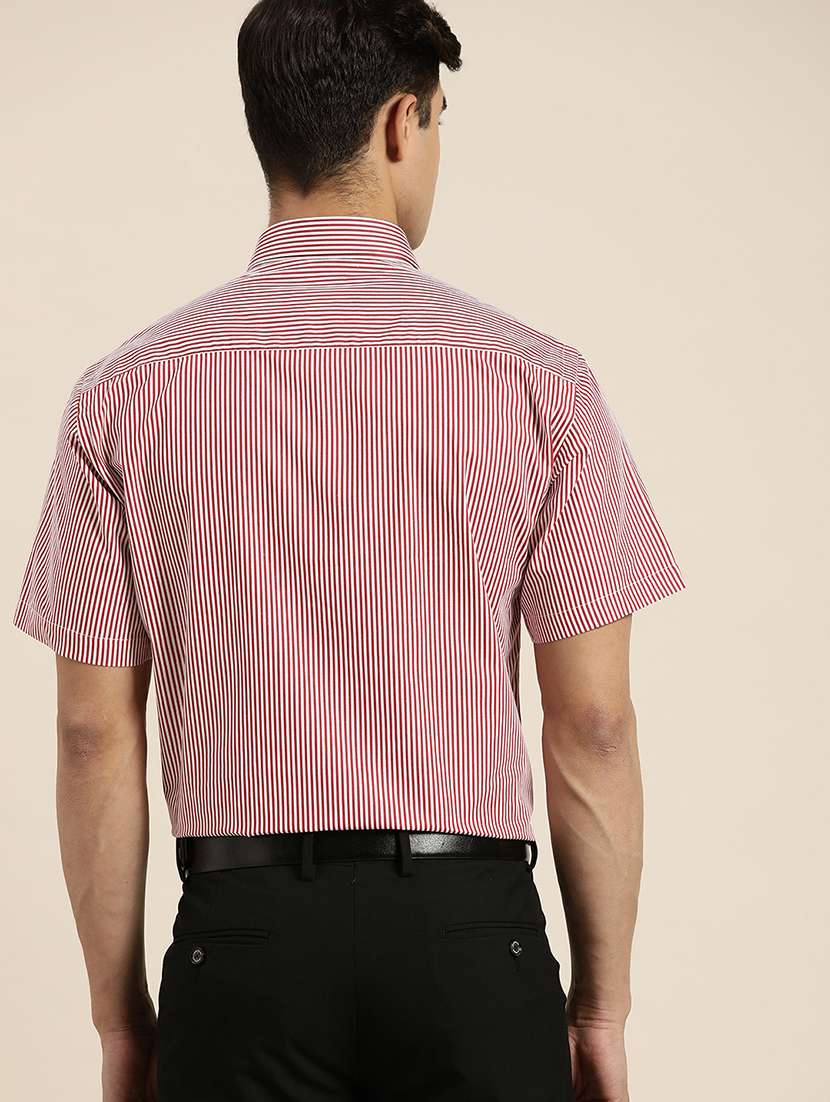 men striped collared short sleeve shirt - 22039264 -  Standard Image - 2