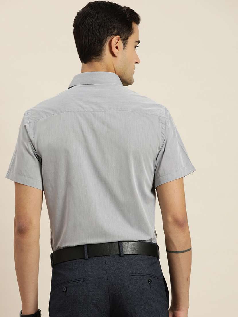 men solid collared short sleeve regular fit shirt - 22039270 -  Standard Image - 2